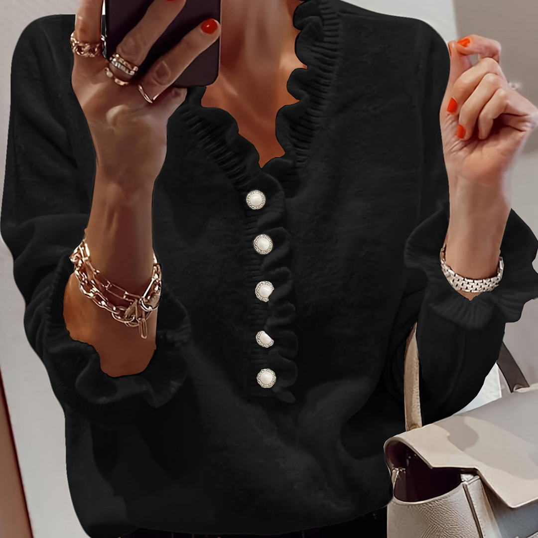 LIORA™ | Knotted blouse with ruffles