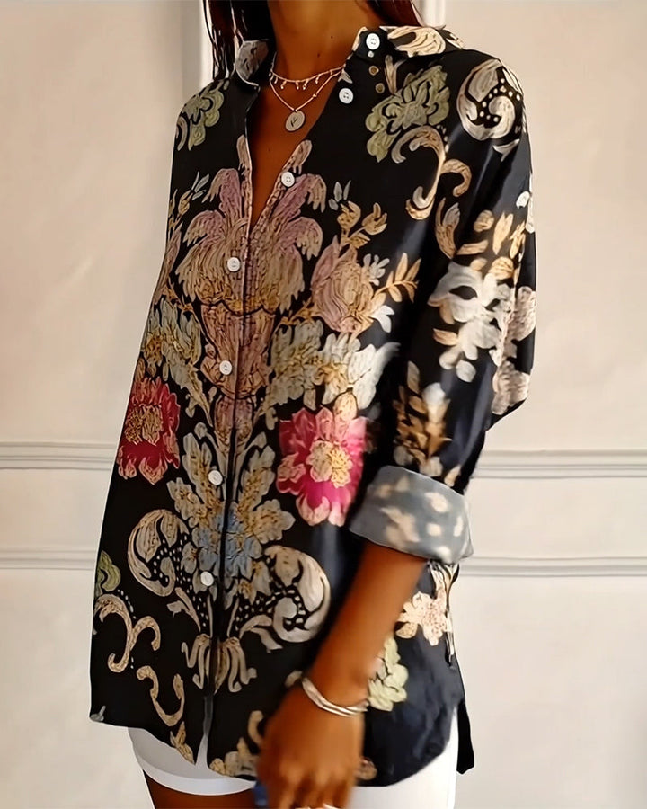 Millie™ - Printed Collar Shirt Button-Up